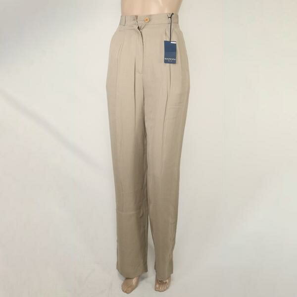 《お買い得》バルディーニ BARDINI イタリア製 春夏 テーパード パンツ アセテート×ベンベルグ サイズ38(XS)(W57) グレージュ レディース LPT2175