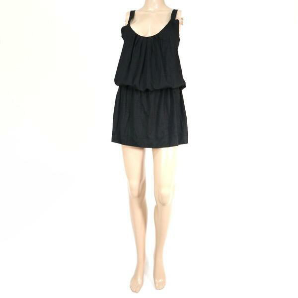 《90%OFF》ラグジュアリー LUXURY ノースリーブ ワンピース ミニ丈 レーヨン×シルク サイズS(～M)(W62) ブラック レディース LSK1155(4)