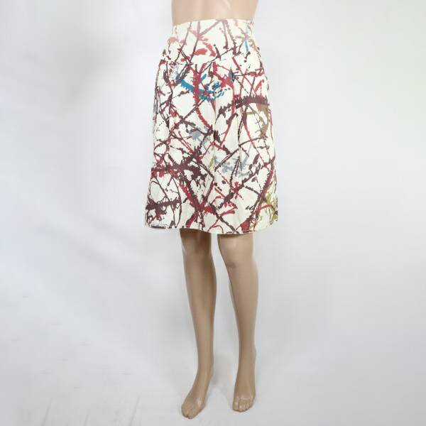 《90%OFF》マウリツィオペコラーロ MAURIZIO PECORARO イタリア製 Aライン スカート ひざ丈 サイズ38(S)(W56) アイボリー レディース LSK473