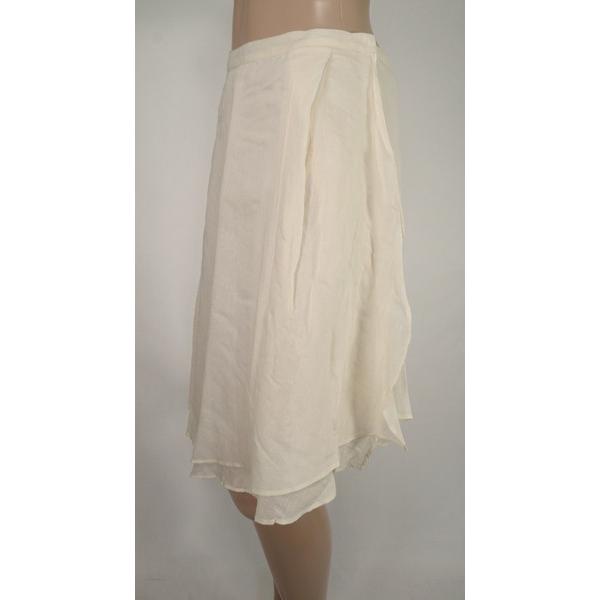 《90%OFF》マウリツィオ・ガラント MAURIZIO GALANTE イタリア製 春夏 ラップ ヘムスカート 膝丈 サイズ42(M)(W66) ライトベージュ レディース LSK620