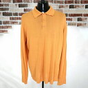 《お買い得》クライブ CLIVE イタリア製 長袖 ニット ポロシャツ ビスコース×コットン サイズXL(~2XL) オレンジ メンズ MCT1171