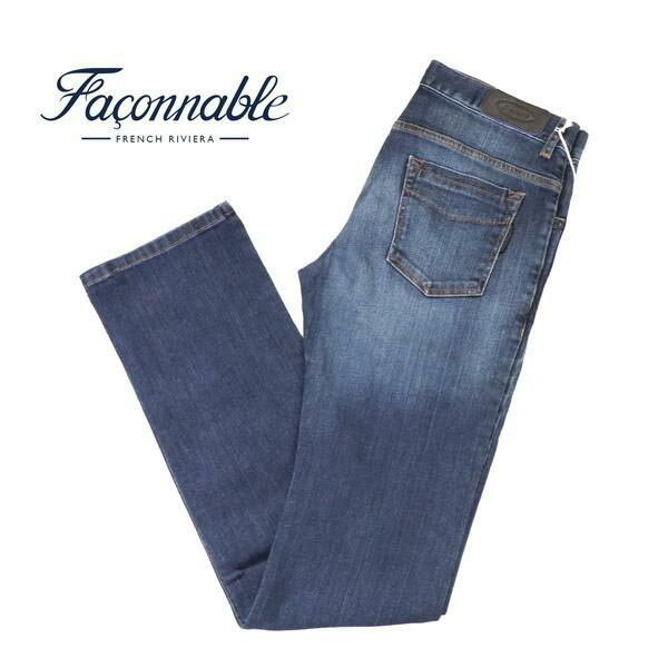 《78%OFF》ファソナブル FACONNABLE イタリア製 デニムパンツ ジーンズ サイズ30(M)(W82) インディゴブルー メンズ MPN2625M