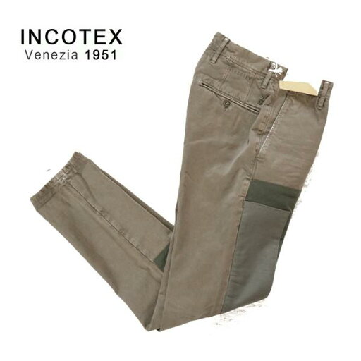 《59%OFF》インコテックス INCOTEX パンツ サイズ33(L)(W82) カーキ コットン パッチワーク ワッペン付き メンズ MPN2764L 《59%OFF》インコテックス INCOTEX パンツ サイズ33(L)(W82) カーキ コットン パッチワーク ワッペン付き メンズ MPN2764L