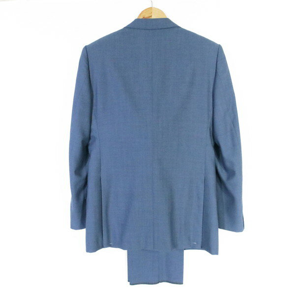 《お買い得》ティモシーエベレスト Timothy Everest スーツ サイズ38(L、A6) ブルー 2ボタン サイドベンツ ウール100% 無地 DRAGO生地 春夏 332A7024 メンズ MSU988