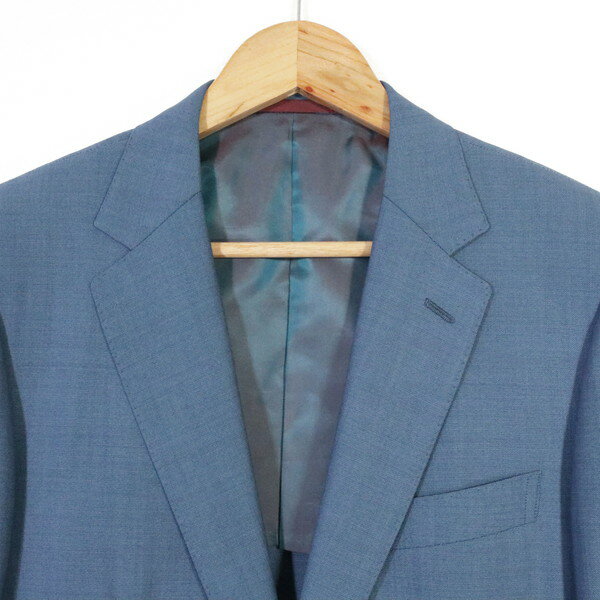 《お買い得》ティモシーエベレスト Timothy Everest スーツ サイズ38(L、A6) ブルー 2ボタン サイドベンツ ウール100% 無地 DRAGO生地 春夏 332A7024 メンズ MSU988