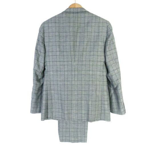 《お買い得》ティモシーエベレスト Timothy Everest スーツ サイズ36(M、A5) グレー 3ピース 2ボタン サイドベンツ ウール×リネン チェック柄 ベスト付き 日本製 春夏 332C7016 メンズ MSU991