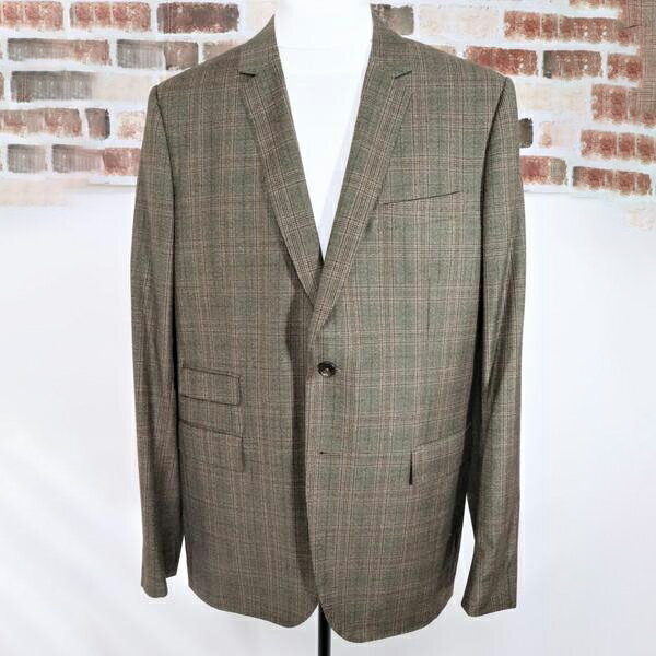 《85%OFF》プリングル Pringle イタリア製 春秋 チェック柄 テーラード ジャケット サイズ50(L~XL) ブラウン メンズ TOJ57