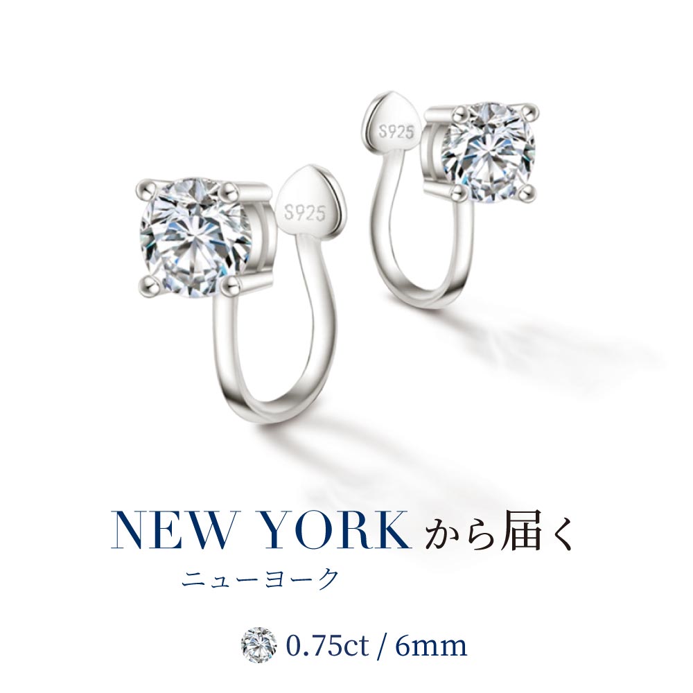 【ニューヨークから届く！】イヤリング ノンホールピアス レディース プラチナ 加工 誕生日プレゼント 結婚記念日 女性 彼女 妻 嫁 金属アレルギー 安心 ニッケルフリー 華奢 シンプル 大人 可愛いのサムネイル