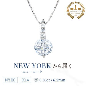 【祝★楽天1位受賞】ニューヨークから届く！ネックレス レディース ゴールド K14 一粒 誕生日プレゼント 結婚記念日 女性 彼女 妻 嫁 金属アレルギー 安心 スワロフスキー より輝く ネックレス シンプル 大人 可愛い