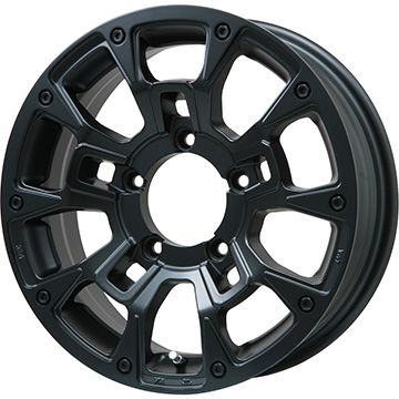 【新品】ジムニーシエラ用 スタッドレスタイヤ ホイール4本セット 195/80R15 ブリヂストン ブリザック DM-V2 DMV2 ビッグウエイ B-LUGNAS BRD(マットブラック) 15インチ(送料無料)