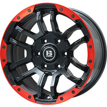 ホイールBIGWAY B-LUGNAS FRD(マットブラック/レッドリム)ホイールサイズ8.00-17HOLE/PCD インセットF：6H/139【インセットについて】ご登録頂いたお車に適合するサイズをご用意させて頂きます。ご指定がある場合は備考にご記載下さい。※一部限定品など、ご指定頂けない場合がございます。ホイールカラーマットブラック/レッドリムタイヤ上記よりお選び下さいタイヤサイズ265/70R17セット内容タイヤ＆ホイール4本セットの価格です。タイヤ・ホイールの組み込みとバランス調整後に発送いたします。写真は4穴車用です参考適合車種適合につきましてはお問い合わせください。装着適合確認について適合車種に掲載されている車種でも、年式・型式・グレードによっては装着サイズが異なる場合がございます。 標準装着サイズよりインチを下げる場合はキャリパー干渉の恐れがございますので、オススメ致しておりません。 オフセット等、お車とのマッチングについては、ご注文の際に弊社からご案内させていただきますので予めご了承願います。（ご指定のサイズがある場合、ご注文の際、入力お願いします。） ホイールによりキャリパークリアランス・ハブ高・インセット（オフセット）等異なります。適合車種掲載車両でも、装着出来ない場合もございます。また車両の加工・調整が必要な場合もございます。詳しくは問い合わせ下さい。 ご購入後の返品や交換お受け出来ませんのでご注意下さい納期について商品により完売・欠品の場合もございます。また、お取り寄せに時間のかかる商品もございますので、お急ぎの場合は予めお問合せ下さい。特記事項商品代金には追加オプション(ナット等)の金額は含まれておりません。ご注文後に、弊社より合計金額をご案内致します。ご注文の際には、車種名・年式・型式・グレード・ノーマル車高かローダウンか等、出来るだけ詳しくご入力お願い致します。 掲載している商品画像はイメージです。ホイールのサイズやインセットなどにより、リム幅やセンター部の落ち込み寸法は異なります。画像と現物のイメージ相違によるお取替えや返品は承ることは出来ません。 WEBにてご購入商品の実店舗でのお受け渡しは行っておりません。お問い合わせお電話でのお問い合わせはこちらE-mail　rakuten-outlet@fujicorporation.ne.jp ※商品番号は（fuji-11822-137808-29858-29858）です。