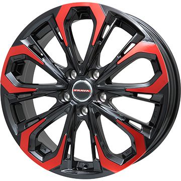 【パンク保証付き】【新品国産5穴114.3車】 スタッドレスタイヤ ホイール4本セット 225/55R18 ヨコハマ アイスガード セブンIG70 ビッグウエイ レイシーン プラバ5X(レッドクリア) 18インチ(送料無料)