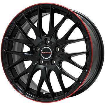 【新品国産5穴114.3車】 夏タイヤ ホイール4本セット 225/55R19 ダンロップ エナセーブ RV505 ビッグウエイ レイシーン プラバ9M(グロスブラック/レッドリム) 19インチ(送料無料)