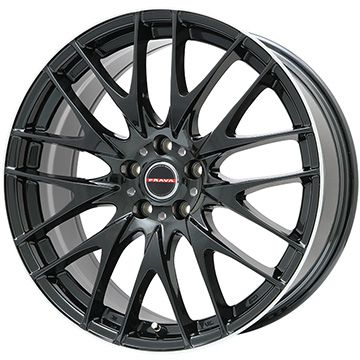 【パンク保証付き】【新品国産5穴100車】 夏タイヤ ホイール4本セット 245/45R19 ヨコハマ ブルーアース RV-03 ビッグウエイ レイシーン プラバ9M(グロスブラック/リムポリッシュ) 19インチ(送料無料) サマータイヤ