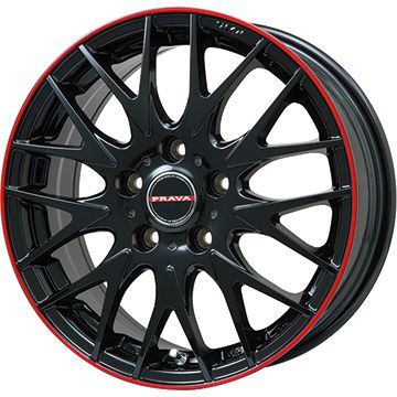  夏タイヤ ホイール4本セット 195/55R16 ダンロップ エナセーブ EC204 ビッグウエイ レイシーン プラバ9MJrII グロスブラック/レッドリム 16インチ(送料無料)