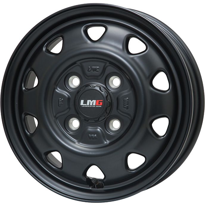 【新品 軽自動車】軽トラ 軽バン スタッドレスタイヤ ホイール4本セット 145/80R12 ダンロップ ウインターマックス SV01 80/78N レアマイスター LMG OFF-STYLE(マットブラック) 12インチ(送料無料)