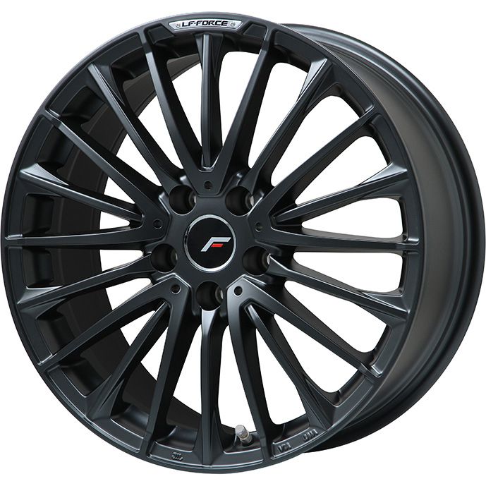 【新品】RAV4/ハリアー用 スタッドレスタイヤ ホイール4本セット 225/65R17 ヨコハマ アイスガード SUV G075 レアマイスター LF-FORCE マットブラック(平座ナット) 7J 17インチ(送料無料)
