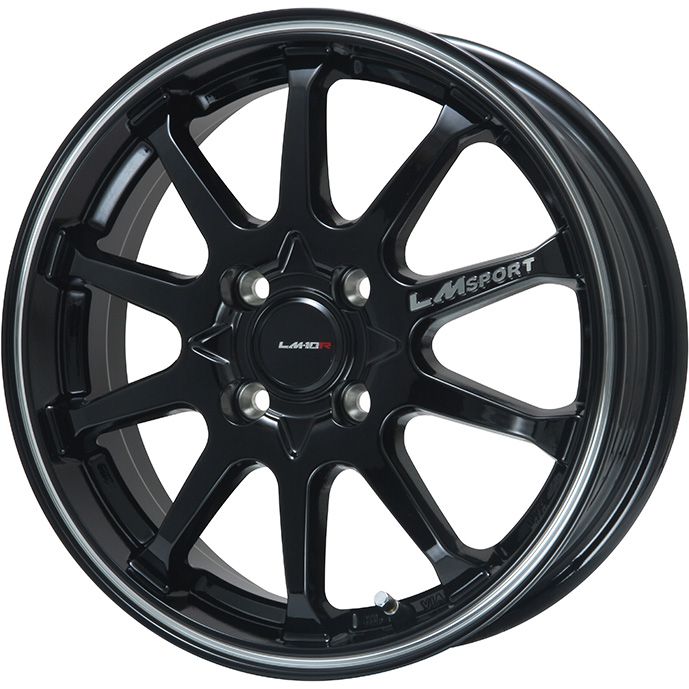 【新品国産4穴100車】 スタッドレスタイヤ ホイール4本セット 195/55R16 グリップマックス アイスX BSW ブラックサイドウォール(限定2023年製) レアマイスター LMスポーツLM-10R(ブラック/ラインポリッシュ) 16インチ(送料無料)