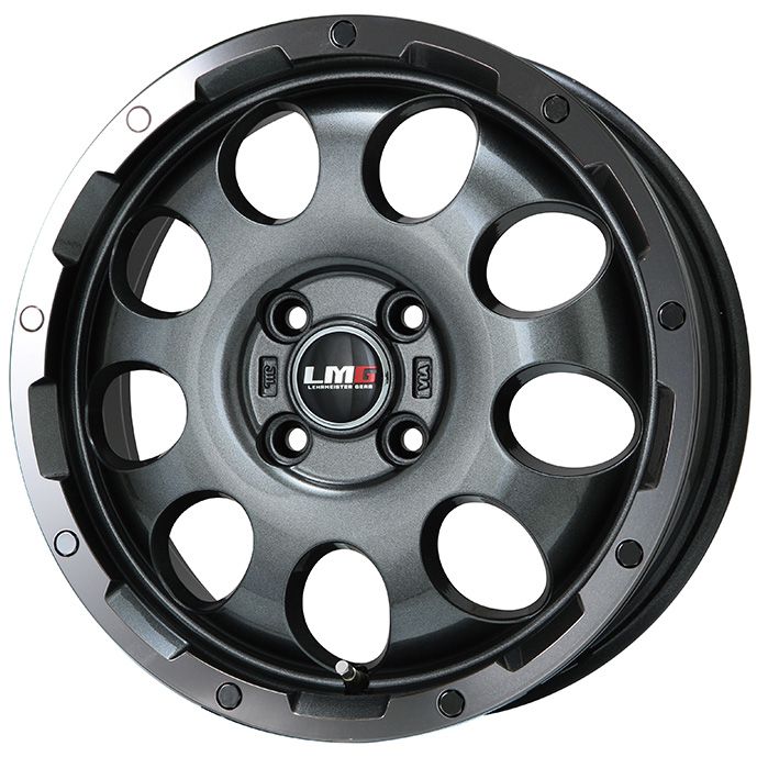 【新品国産4穴100車】 夏タイヤ ホイール4本セット 195/45R17 ダンロップ ルマン V+(ファイブプラス) レアマイスター LMG CS-9 ガンメタリムポリッシュ 17インチ(送料無料)