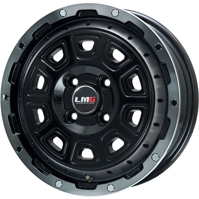 軽トラ 軽バン 夏タイヤ ホイール4本セット 145/80R12 トーヨー オープンカントリー R/T RBL 80/78N レアマイスター LMG DS-10 ブラック/ブラッククリアリム 12インチ(送料無料)