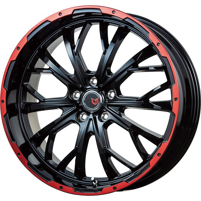 【新品国産5穴114.3車】 夏タイヤ ホイール4本セット 235/55R19 ファルケン アゼニス FK520L レアマイスター LMG ヴァスティア(グロスブラック/レッドリム) 19インチ(送料無料)