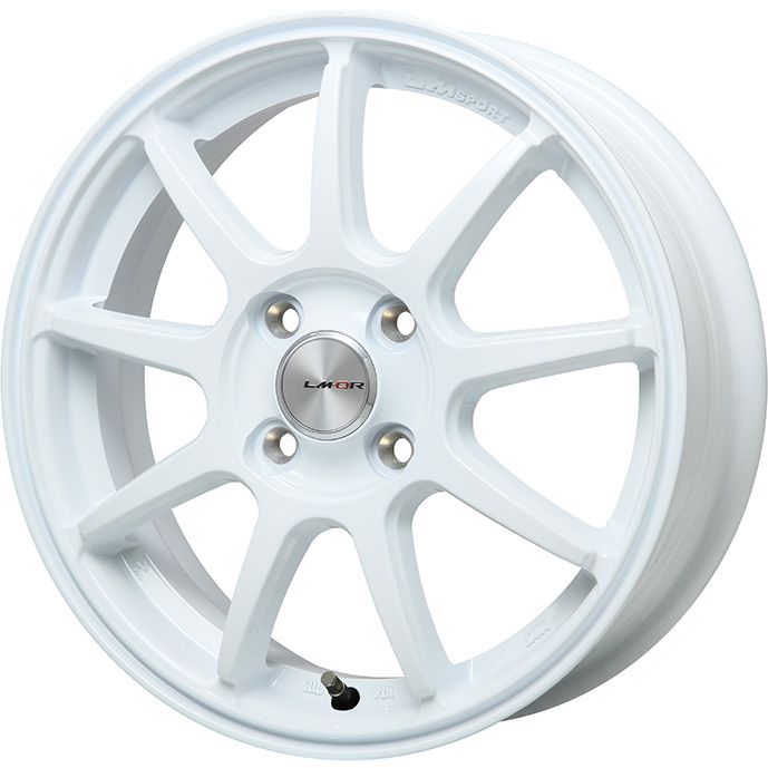 【新品国産4穴100車】 夏タイヤ ホイール4本セット 195/55R15 ネオリン ネオグリーン プラス(限定) レアマイスター LMスポーツLM-QR ホワイト 15インチ(送料無料)