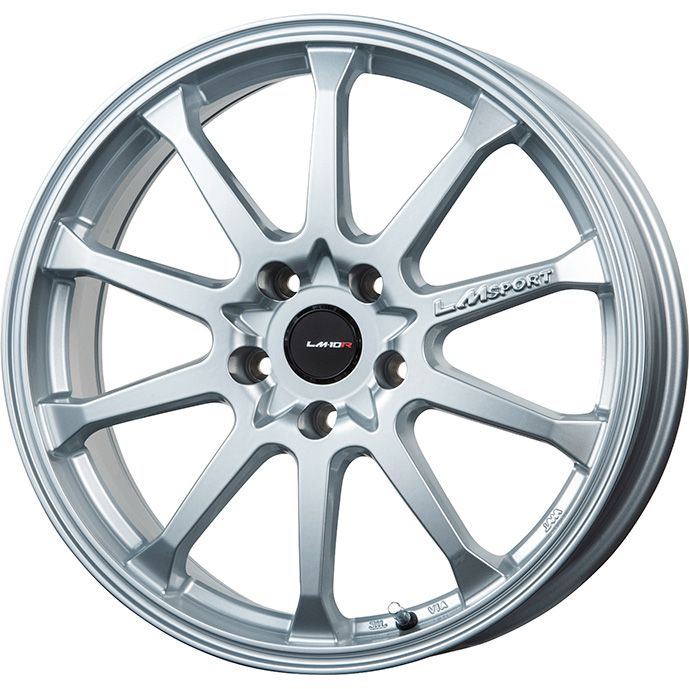 【新品国産5穴114.3車】 夏タイヤ ホイール4本セット 215/65R16 ダンロップ グラントレック AT5 レアマイスター LMスポーツLM-10R(メタリックシルバー) 16インチ(送料無料)