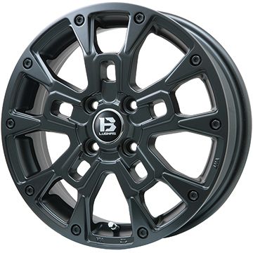 【新品 軽自動車】ハスラー デリカミニ(4WD) 夏タイヤ ホイール4本セット 165/60R15 トーヨー オープンカントリー H/TII ホワイトリボン ビッグウエイ B-LUGNAS BRD(マットブラック) 4.5J 15インチ(送料無料)