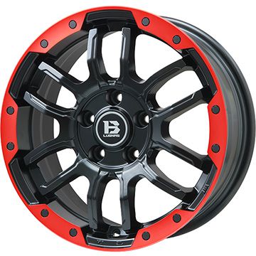 【新品国産車用5穴114.3】 夏タイヤ ホイール4本セット 205/55R17 デリンテ DS2(限定) ビッグウエイ B-LUGNAS FRD(マットブラック/レッドリム) 7J 17インチ(送料無料)