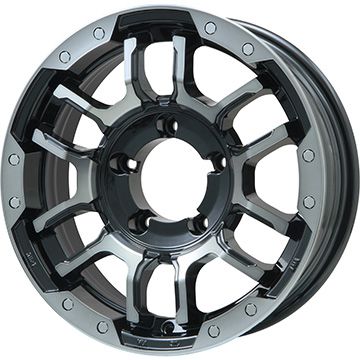 【新品】ジムニー 夏タイヤ ホイール4本セット 185/85R16 ダンロップ グラントレック R/T01 RWL/RBL ビッグウエイ B-LUGNAS FRD(ブラックポリッシュ/ブラッククリア) 5.5J 16インチ(送料無料)