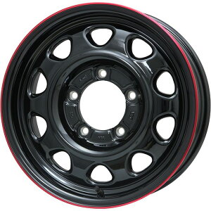 【新品】ジムニーシエラ用 スタッドレスタイヤ ホイール4本セット 195/80R15 ブリヂストン ブリザック DM-V2 DMV2 レアマイスター LMG OFF-STYLE(グロスブラック/レッドリム) 15インチ(送料無料)