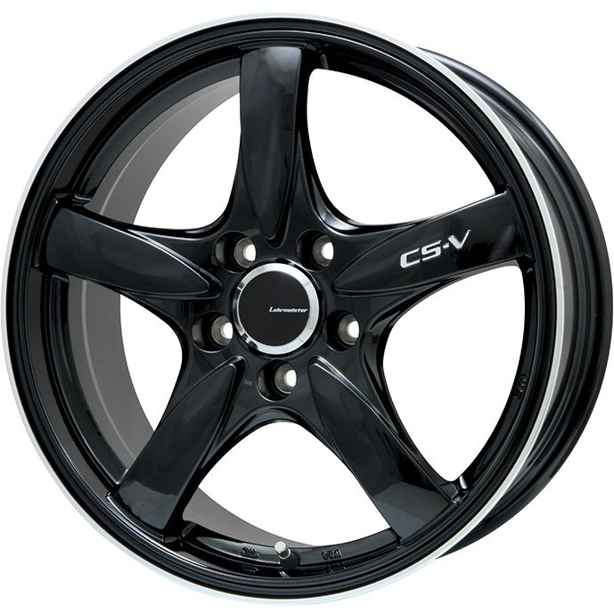 【パンク保証付き】【新品国産5穴100車】 スタッドレスタイヤ ホイール4本セット 225/45R18 ヨコハマ アイスガード8 エイトIG80 レアマイスター CS-V(グロスブラック/リムポリッシュ) 7.5J 18インチ(送料無料)