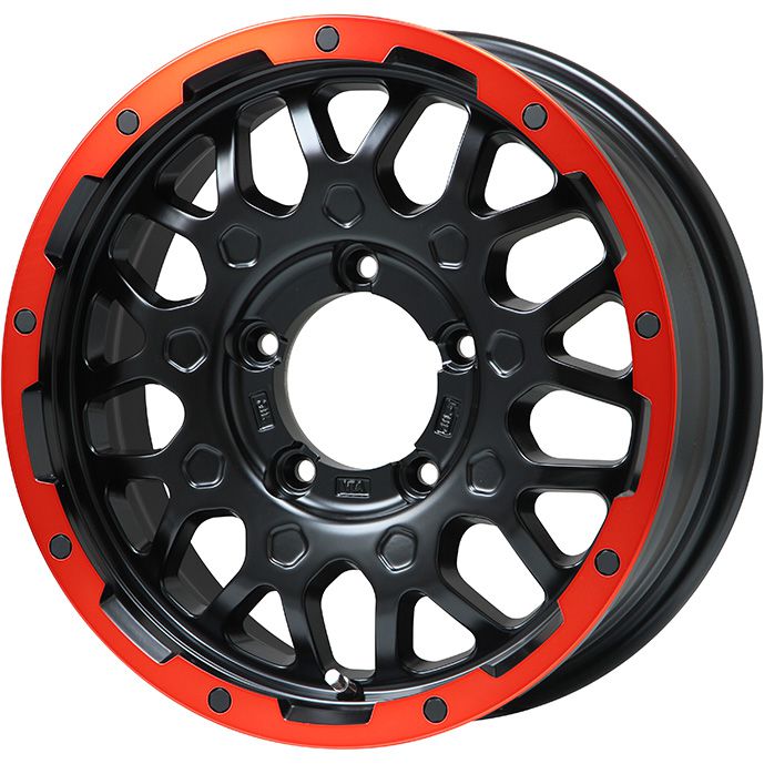 【新品】ジムニーシエラ/ジムニーノマド 215/70R16 ブリヂストン ブリザック WZ-1 レアマイスター LMG MS-9W マットブラックレッドリム 5.5J 16インチ(送料無料)