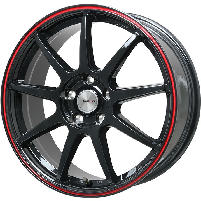 【新品国産5穴114.3車】 夏タイヤ ホイール4本セット 225/65R17 ヨコハマ ジオランダー CV G058 レアマイスター LMスポーツLM-QR グロスブラック/レッドライン 17インチ(送料無料)