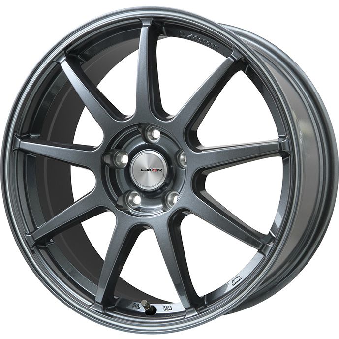 【パンク保証付き】【新品国産5穴100車】 スタッドレスタイヤ ホイール4本セット 225/40R18 ヨコハマ アイスガード8 エイトIG80 レアマイスター LMスポーツ LM-QR ガンメタ/ラインポリッシュ 8J 18インチ(送料無料)