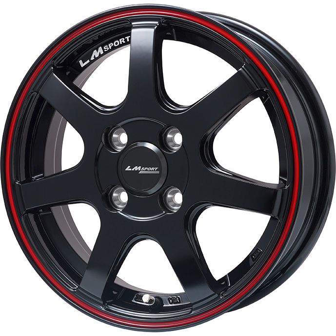 【新品 軽自動車】ハスラー デリカミニ(4WD) スタッドレスタイヤ ホイール4本セット 165/60R15 ブリヂストン ブリザック VRX3 レアマイスター LMスポーツ LM-07(グロスブラック/レッドライン) 5J 15インチ(送料無料)