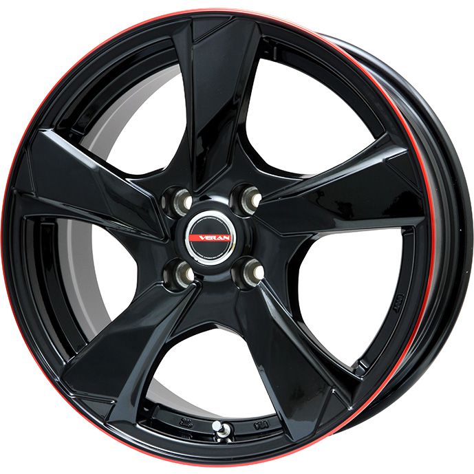 【パンク保証付き】【新品】ライズ/ロッキー（ガソリン） スタッドレスタイヤ ホイール4本セット 195/60R17 ヨコハマ アイスガード8 エイトIG80 プレミックス ヴェランV(グロスブラック/レッドリム) 6.5J 17インチ(送料無料)