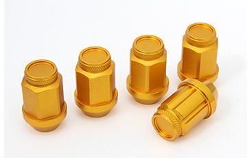 樂天商城 - 12X1.25 19HEX ジュラルミン冷間鍛造レーシングナット＆ロックセット(ミディアム ゴールド)