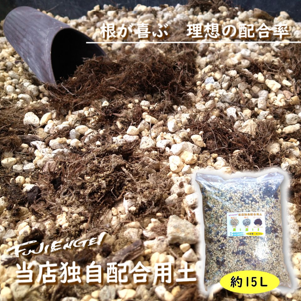 【 当店独自配合用土 約15L】鹿沼土（中粒） 軽石（中粒） ピートモス（特号）を当店独自の配合割合で混ぜ合わせました！ 根の張りが格段によくなる！