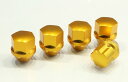 12X1.5 21HEX ジュラルミン冷間鍛造ナット＆ロックセット(フクロ ショート) ゴールド