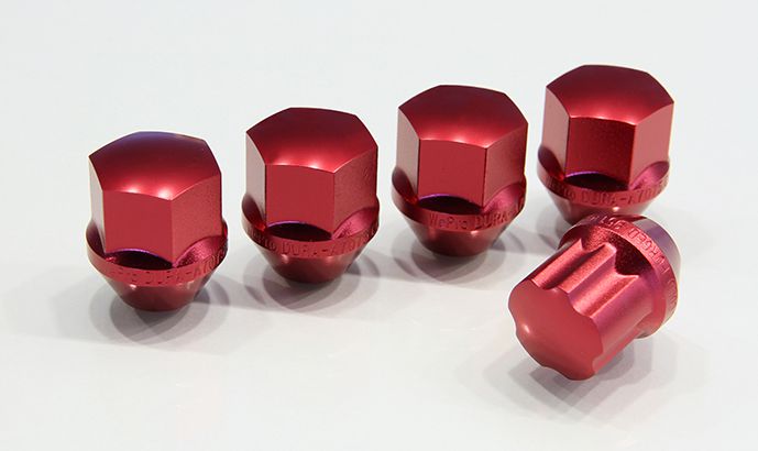 12X1.25 19HEX ジュラルミン冷間鍛造ナット＆ロックセット(フクロ ショート) レッド