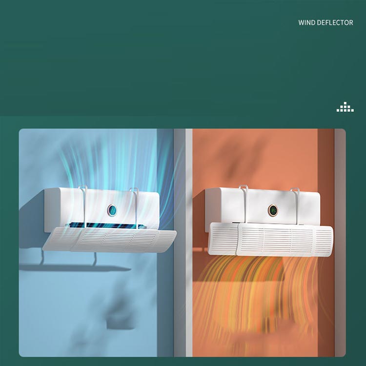 冷房 270°調整 風向調整 風除けカバー 事務所 冷房暖房通用 壁掛けエアコン エアコン用 空気循環 通気孔 暖房 乾燥 角度270°調節×長さ伸縮！エアコン風よけカバー 伸縮可能