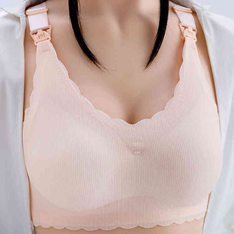 脇高 XL ノンワイヤー マタニティ 接触冷感 下着 2枚セット シームレス 前開き ブラ 産後 産前 授乳ブラジャー 垂れ防止 授乳ブラ ブラジャー 夏 M L 美胸