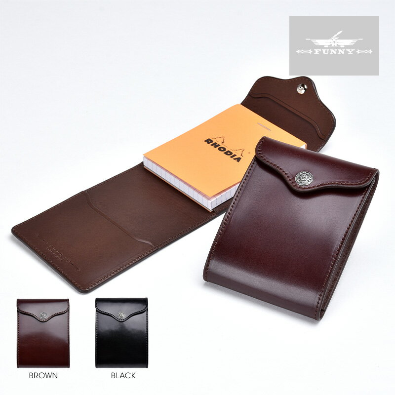 【FUNNY公式ストア】 エム・パッド コードバン メモ メモカバー メモパッド 本革 牛革 馬革 シンプル 大容量 ギフト 誕生日プレゼント 彼氏 男性 女性...