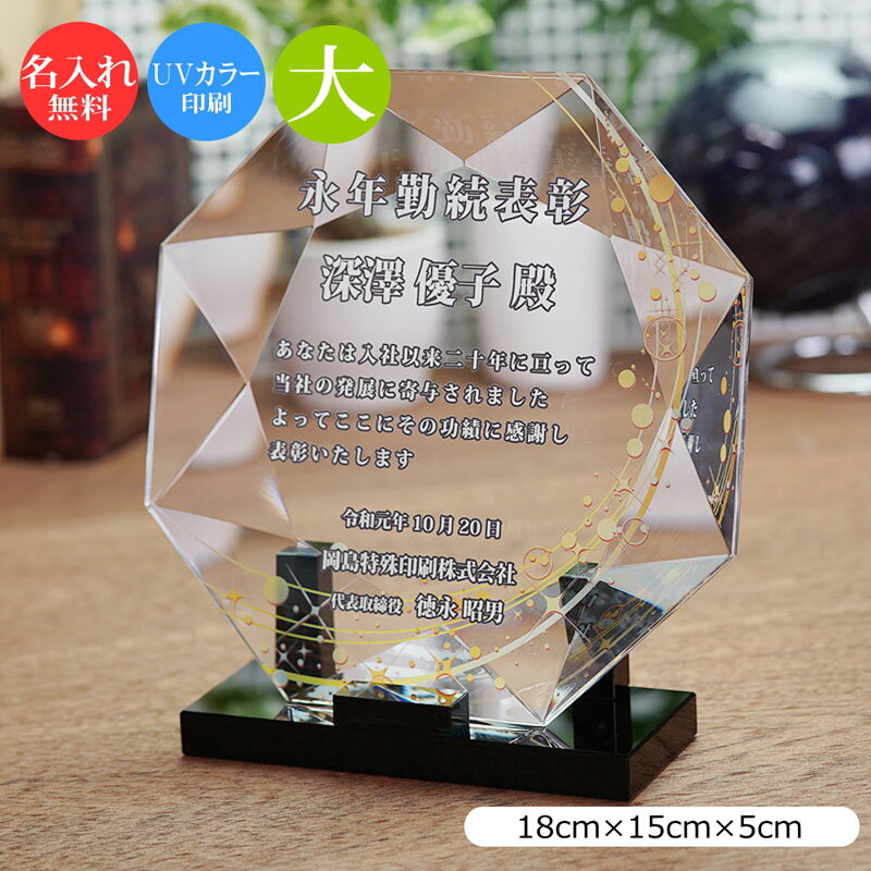 Baccarat - ガラス 表彰盾 (大) クリスタル ガラス 盾 トロフィー 記念品 景品 表彰品 認定証 感謝状 周年記念 創立記念 社内表彰 退職祝い 認定証 卒業記念品 優勝 表彰 卒業 感謝状 表彰状 スポーツ大会 コンペ ゴルフコンペ スポーツ イベント おしゃれ ガラス製 ブロンズ dp-19-a