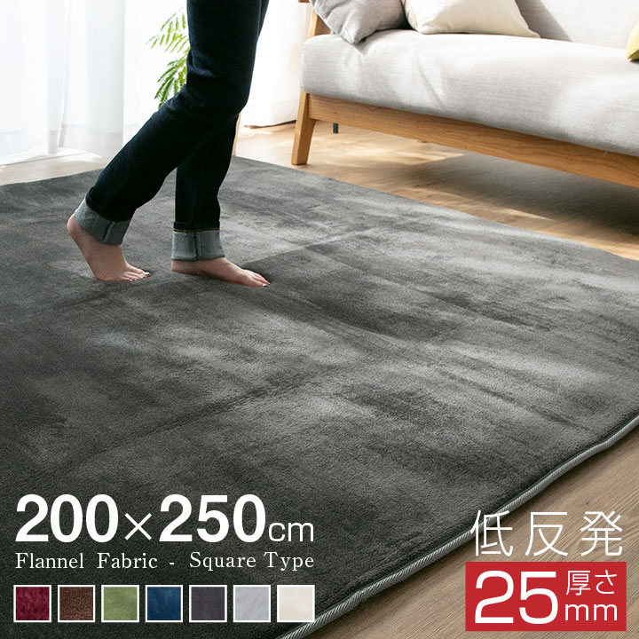 ラグ 低反発 もっちり ウレタン 200×250 3畳用 防ダニ 滑り止め付 遮音 夏 冬 低反発ラグ マット ラグマット カーペット ラグカーペット フランネル 絨毯 リビング A712-st