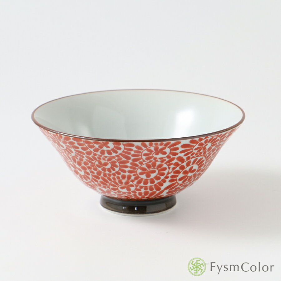 楽天Fysm Colorまんぷく【唐草地紋】【お茶碗】【小・赤】【有田焼】【唐草模様】【人気商品】【和】【ぐるぐる】【レトロ】【11.3×5cm】【110g】【赤い器】《税込3,980円以上で送料無料》