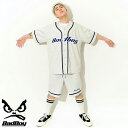 BADBOY OFFICIAL 【LOGO WAPPEN BASEBALL JERSEY SHORTS】 バッドボーイ ショーツ ハーフパンツ パンツ ズボン 短パン おしゃれ かわいい かっこいい メンズ レディース 男女兼用 ユニセックス 男女兼用 ユニセックス 黒 紺 灰 ブラック ネイビー グレー M L 122133(4)