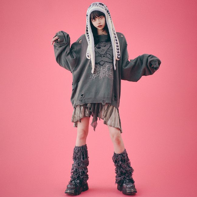 GALFY OFFICIAL 【スパイダー染め染めニット】 ガルフィー ヤンキー オシャレ おしゃれ かわいい かっこいい メンズ レディース 男女兼用 ユニセ...