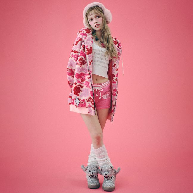 GALFY OFFICIAL 【ガルフィーカモボアパーカー】 ガルフィー ヤンキー オシャレ おしゃれ かわいい かっこいい メンズ レディース 男女兼用 ユニセックス 黒 桃 緑 ブラック ピンク ベージュ 143016